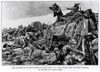 Erobringen af de Wets-konvojen ved Reitz, 6. juni 1901. Angrebet på boervognene af oberst de Lisles Force